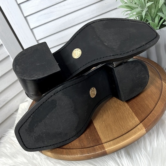 RAG & BONE l Metal Gray Strappy Heel Fallon Leather Sandal Brass Buckle 9.5 - Picture 11 of 14